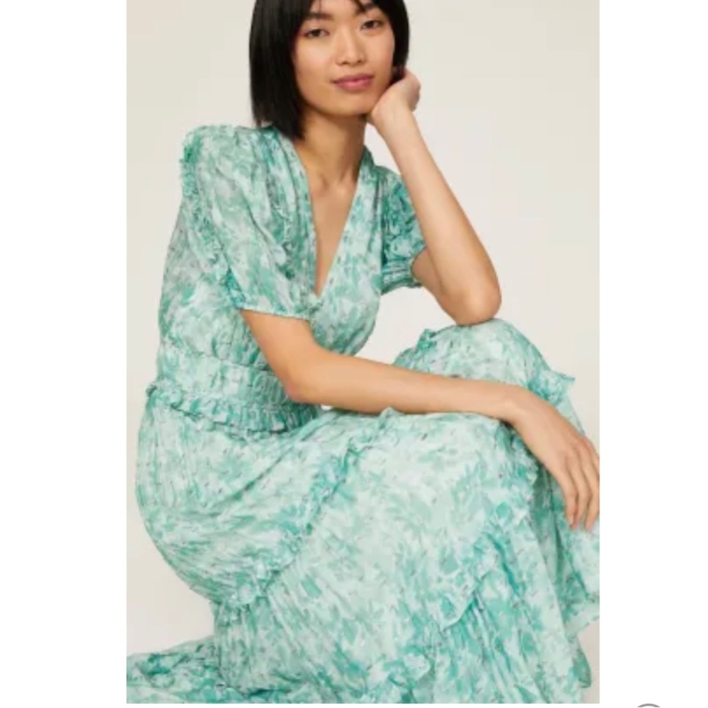 Shoshanna Selene dress in size 6 in a light green and white floral. - Picture 7 of 16
